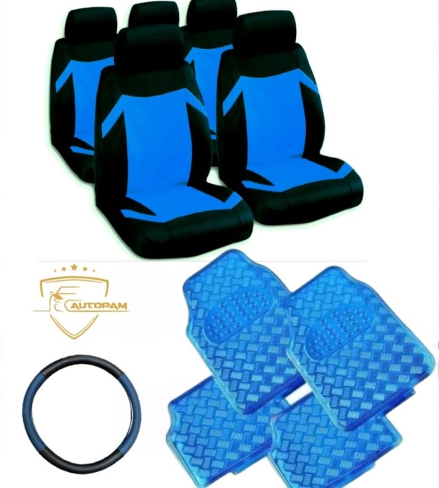 COLOR BOX &ndash; ALBASTRU Huse auto+Husa volan+Covorase auto Albastre