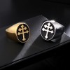 Inel Masonic Auriu cu Negru - Crucea Salem