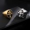 Inel Masonic Auriu cu Negru - Crucea Salem