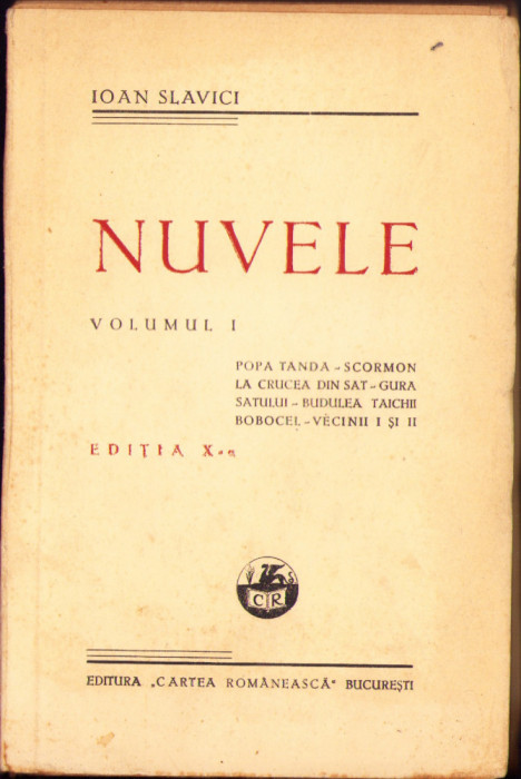 HST C1661 Nuvele volumul I 1945 Ioan Slavici