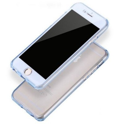 Husa de protectie fata + spate din TPU moale iPhone 6 / 6S, TPU 0.3 mm, albastru foto