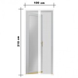 Plasa Anti-Tantari Magnetica Usa 100x210 cm, Montare Rapida, Poliester Lavabil, Protectie Insecte, Alb