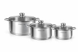 Set oale inox Royalty Line, 6 piese, capace din sticla