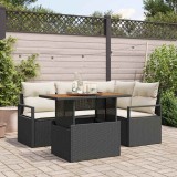 VidaXL Set de masă pentru grădină 5 pcs Negru, Crem 100 x 55 x 73 cm