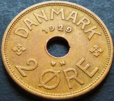 Moneda istorica 2 ORE - DANEMARCA, anul 1929 *cod 2777 B = excelenta foto