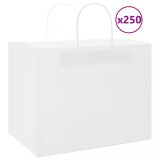 Gossi pungi de hartie 250 buc cu manere albe 32x22x24 cm