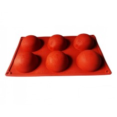 Forma silicon 6 cavitati, Pentru prajituri, Rosu, 28 cm, 296COF