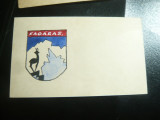 Miniplic cu felicitare Emblema oras Fagaras -pictata manual acuarela