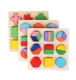 Set 3 Puzzle din lemn Forme geometrice, 7Toys, Brand