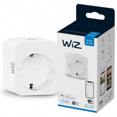 Priza inteligenta WiZ Wi-Fi, controlat prin aplicatie, alb - RESIGILAT