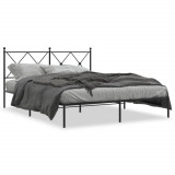 Cadru de pat metalic cu tablie, negru, 160x200 cm GartenMobel Dekor, vidaXL