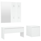 Cumpara ieftin Set de mobilier pentru hol, alb, lemn prelucrat