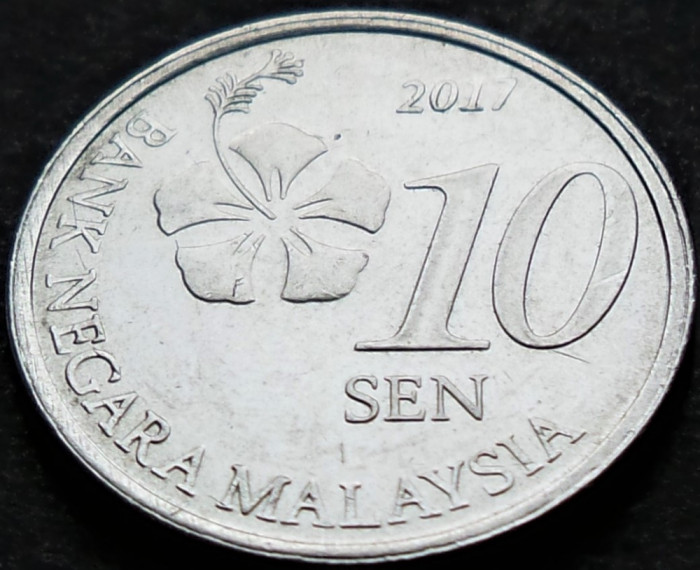 Moneda exotica 10 SEN - MALAEZIA, anul 2017 *cod 3873 A - A.UNC!