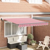 vidaXL Marchiză retractabilă manuală Dungi Roșu și Alb 350x250 cm