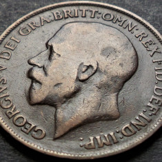 Moneda istorica 1 (ONE) Penny - ANGLIA, anul 1918 *cod 4698 - GEORGIVS V