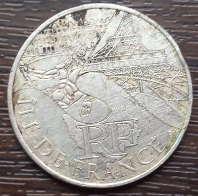 (A685) MONEDA DIN ARGINT FRANTA - 10 EURO 2011, ILE DE FRANCE, 10 GR, AG 500 foto