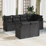 Cumpara ieftin Set de canapele pentru gradina 7 buc. Negru poliratan