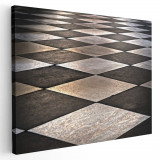 Tablou canvas gresie forme geometrice, alb, negru 1150 Tablou canvas pe panza CU RAMA 60x90 cm
