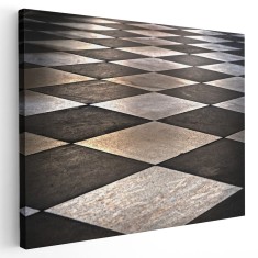 Tablou canvas gresie forme geometrice, alb, negru 1150 Tablou canvas pe panza CU RAMA 20x30 cm