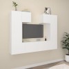 Set dulap TV, 6 piese, alb, lemn prelucrat