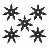 Cumpara ieftin Set cinci stele de aruncat DEPOX&reg;, 7 colturi, metalic, negru, 9.5 cm