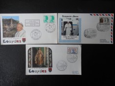 PAPA IOAN PAUL AL DOILEA-VIZITA IN LOURDES-3 FDC URI foto