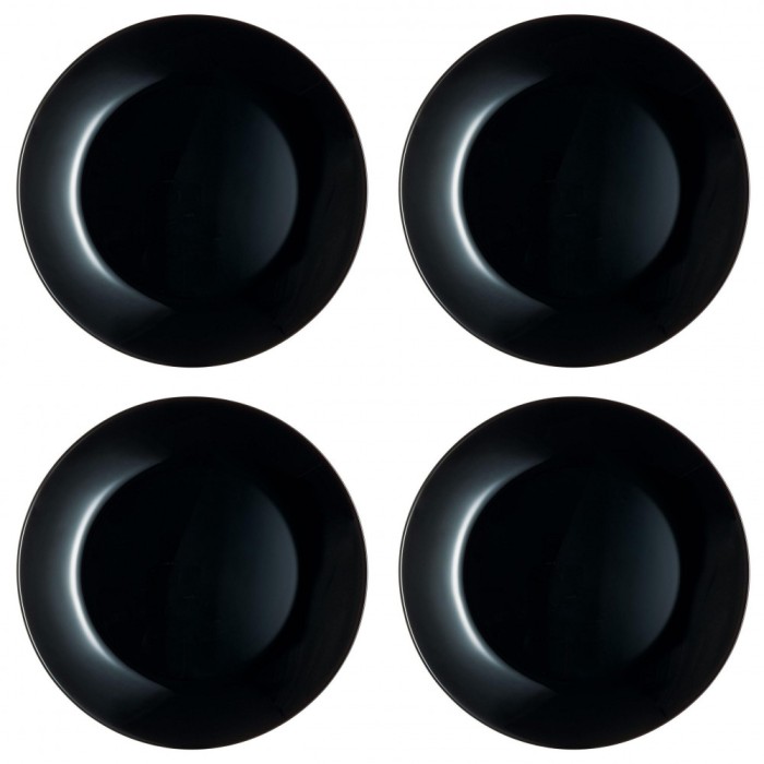 Set farfurii 4 piese, din opal Negre, diametru 25 cm