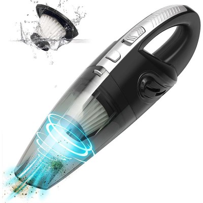 Aspirator auto wireless portabil, 120W, filtru HEPA, reincarcabil USB, aspirare uscata si umeda, cu acumulator foto