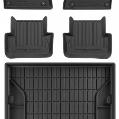 Set Covorase Auto Cauciuc Negro Audi A4 B8 2007-2015 Pro Line Tip Tavita 3D 3D407114 + Tavita Portbagaj Negro Audi A4 B8 2007-2015 Sedan TM549048