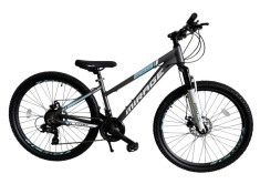 Bicicleta MTB Umit Mirage Lady 2D, 21 viteze, culoare gri/turcoaz, roata 26&quot;, ca... Cod:52664360002