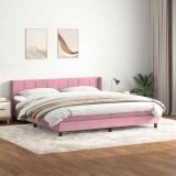 vidaXL Pat box spring cu saltea, roz, 180x210 cm, catifea 3318128