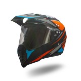 Casca motocross/enduro adulti XTR 128, culoare portocaliu/albastru, marime M Cod Produs: MX_NEW XTR128-930M