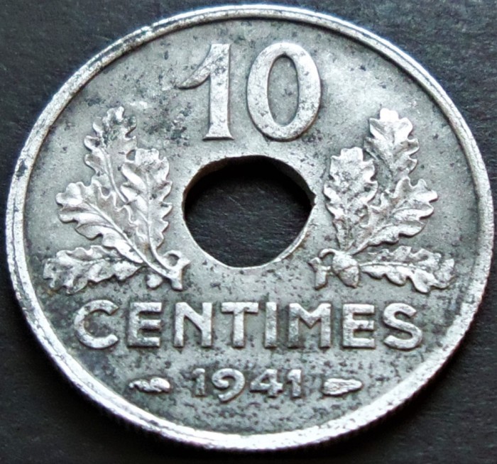Moneda istorica 10 CENTIMES - FRANTA, anul 1941 * cod 3599 = excelenta