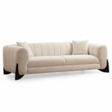 Cumpara ieftin Canapea 3 locuri Sandreo Avni, Alb, 248 x 70 x 100 cm