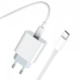 Incarcator Retea Cu Cablu USB-C Prestico F8S, 20W, 3A, 1 x USB-C, Alb, Universal