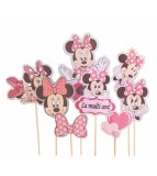 Set 8 Toppere cu Minnie Mouse, Decor Pentru Tort