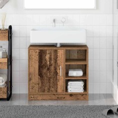 vidaXL Dulap pentru chiuvetă Lemn Vechi 63 x 29 x 55 cm Lemn compozit