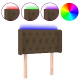 Cumpara ieftin Tablie de pat cu LED, maro inchis, 83x16x78/88 cm, textil
