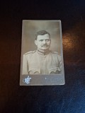 Fotografie tip CDV Militar in Uniforma , Capitan , 1918 - Alb/Negru