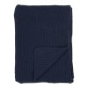 Pătură Santos, bumbac reciclat, albastru &icirc;nchis 130x170 cm, House Nordic