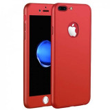 Husa Apple iPhone X Full Silicone 360 Rosu + Folie de protectie