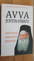 Avva Justin Parvu. Marturii. Amintiri. Minuni foto