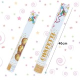 Tun Confetti Aurii 40cm - Decoratiuni Petrecere, Aniversare, Evenimente Speciale - Folie Metalizata, Aer Comprimat