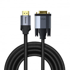 Cablu video Baseus HDMI - VGA 2m Gri foto