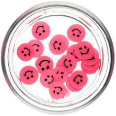 Fimo Nail Art - smiley tăiate, roz