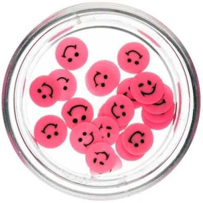 Fimo Nail Art - smiley tăiate, roz foto