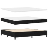 Cumpara ieftin Pat cu arcuri cu saltea cu led Negru 200 x 200 cm tesatura