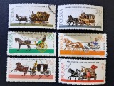 Polonia 1965/1980 - Lot de 6 Timbre &bdquo;Vehicule Istorice de Epocă și Trăsuri Trase de Cai&rdquo; Ștampilat - Cod: -SW13