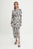 Sisley rochie culoarea bej, maxi, mulată, 4QFRLV070