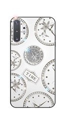 Husa cu pietricele + inel rotativ &amp;#039; Clock &amp;#039; Samsung Note 10 Plus , 10+ , Alb foto